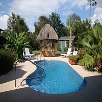 pool with cabana